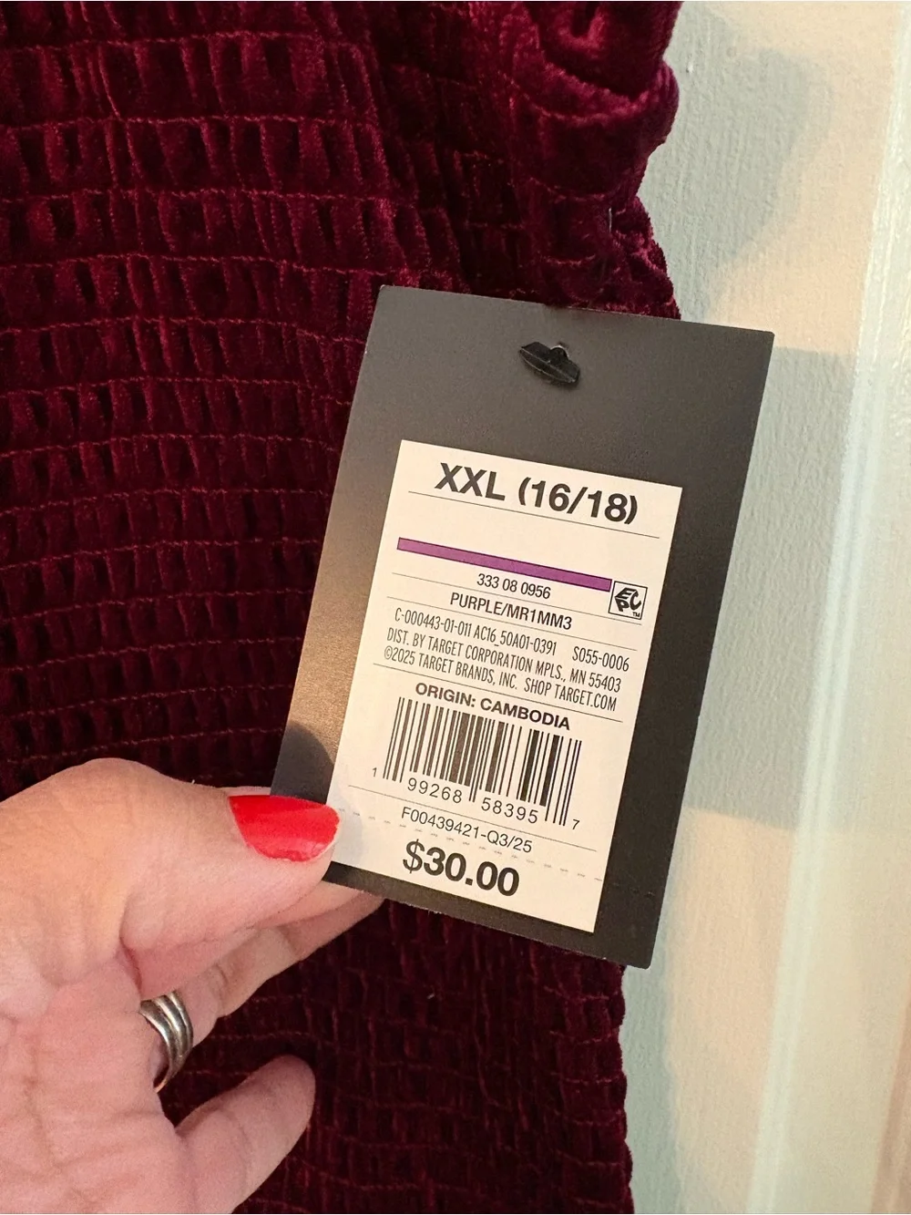 Girl’s sequin, Velvet Textured Dress in Deep Wine